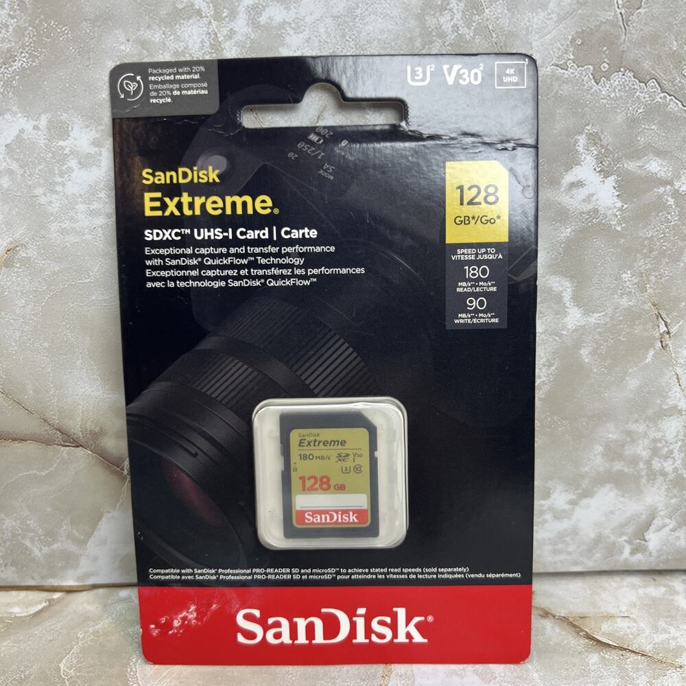 Sandisk Extreme SDXC UHS-I Card 128GB SDSDXVA-128G-GNCIN *NEW SEALED*